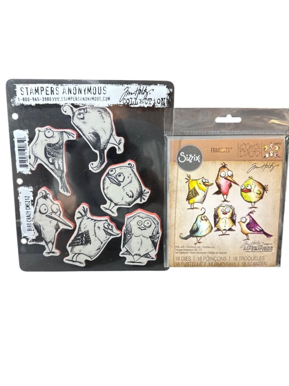 Tim Holtz Bird Crazy Stamp & Die Set CMS212 Stampers Anonymous Sizzix Framelits